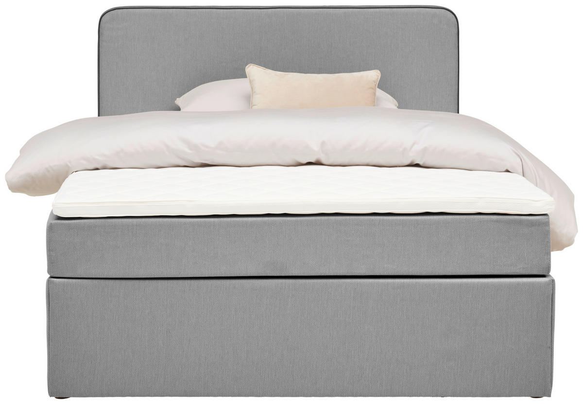 BOX-ÁGY 120/200 cm  világosszürke  - világosszürke, Konventionell, textil/fa (120/200cm) - P & B
