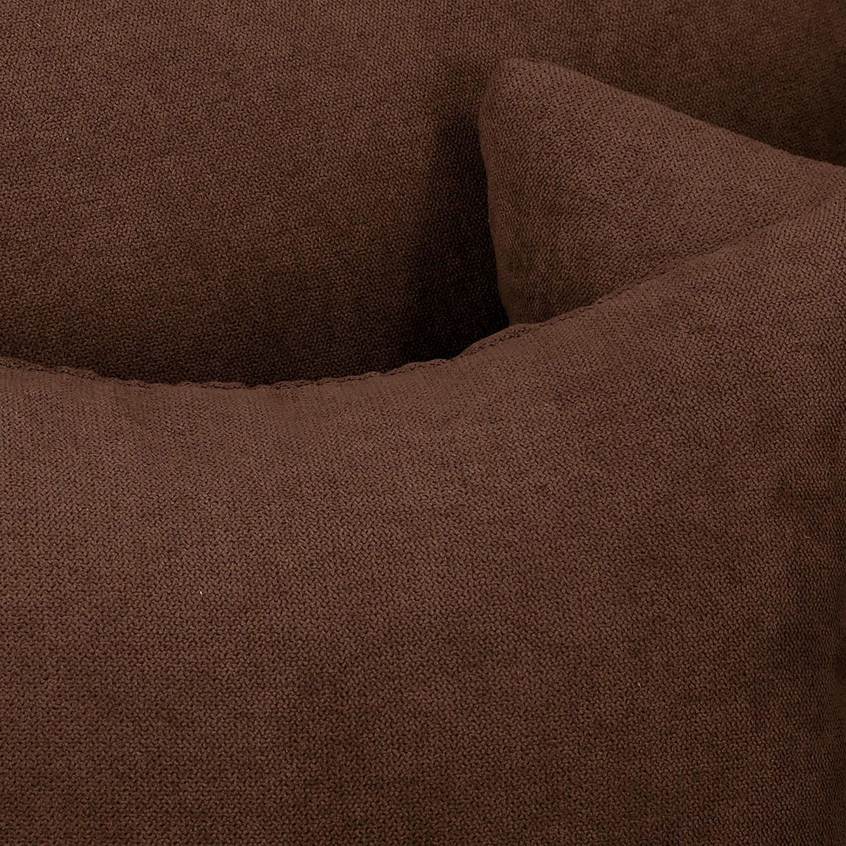 ECKSOFA inkl. Hocker Ariella in Mikrofaser Dunkelbraun  161/231 cm  - Dunkelbraun/Naturfarben, Design, Holz/Textil (161/231cm) - Livetastic