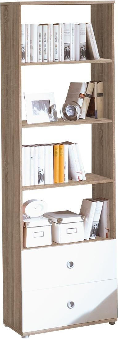 REGAL Weiß, Sonoma Eiche  - Silberfarben/Weiß, Design, Holzwerkstoff/Kunststoff (60/190/33cm) - Carryhome