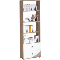 REGAL Weiß, Sonoma Eiche  - Silberfarben/Weiß, Design, Holzwerkstoff/Kunststoff (60/190/33cm) - Carryhome