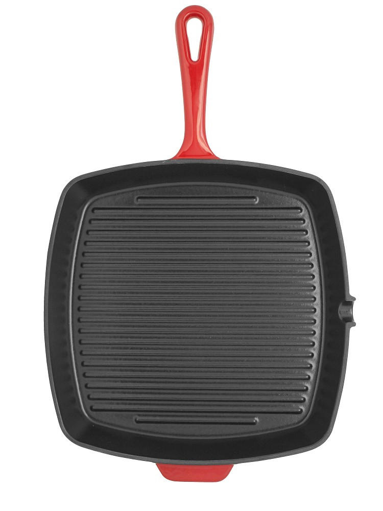 ELO Grillpfanne Gusseisen Kirschrot 28x28 cm
