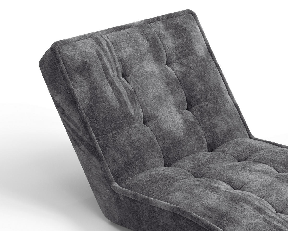 RELAXLIEGE Chenille Grau  - Schwarz/Grau, MODERN, Kunststoff/Textil (73/79/170cm) - Milino