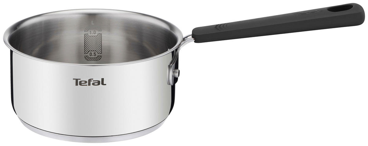 GRYT- OCH KASTRULLSET 3 delar  - klar/stålfärgad, Basics, metall/glas - Tefal