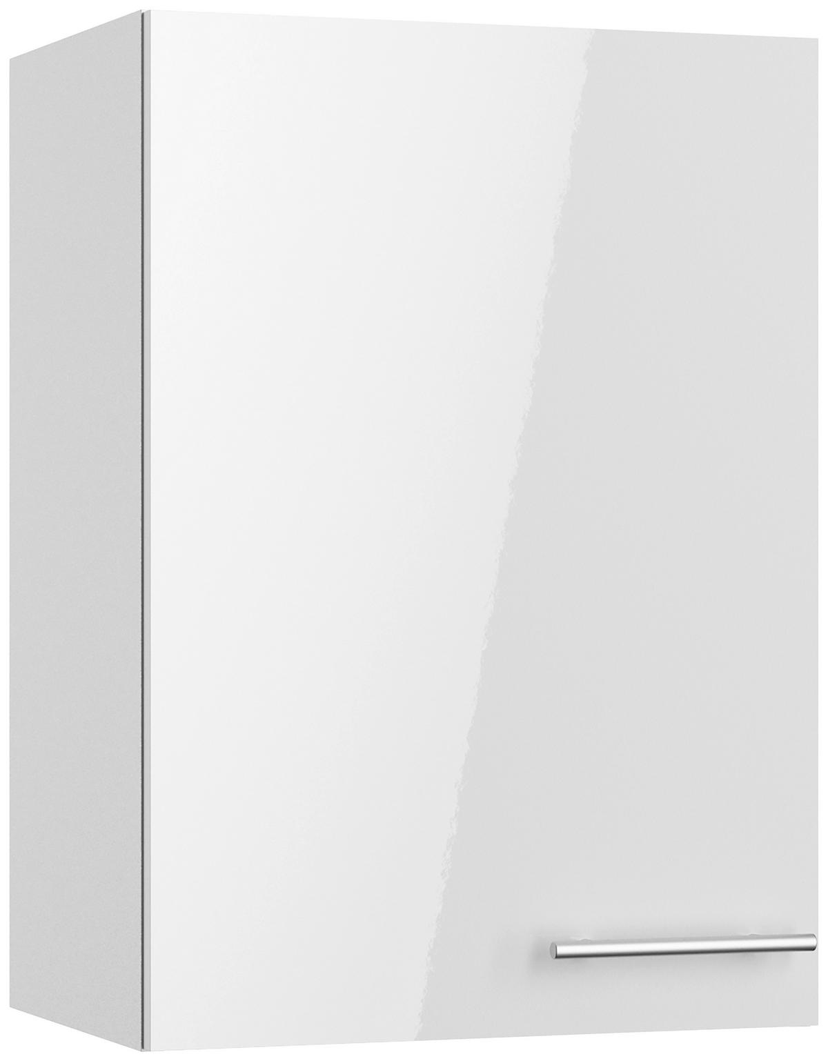 KÜCHENBLOCK 270 cm   in Weiß, Weiß Hochglanz  - Edelstahlfarben/Weiß Hochglanz, Basics, Holzwerkstoff/Metall (270cm) - Optifit