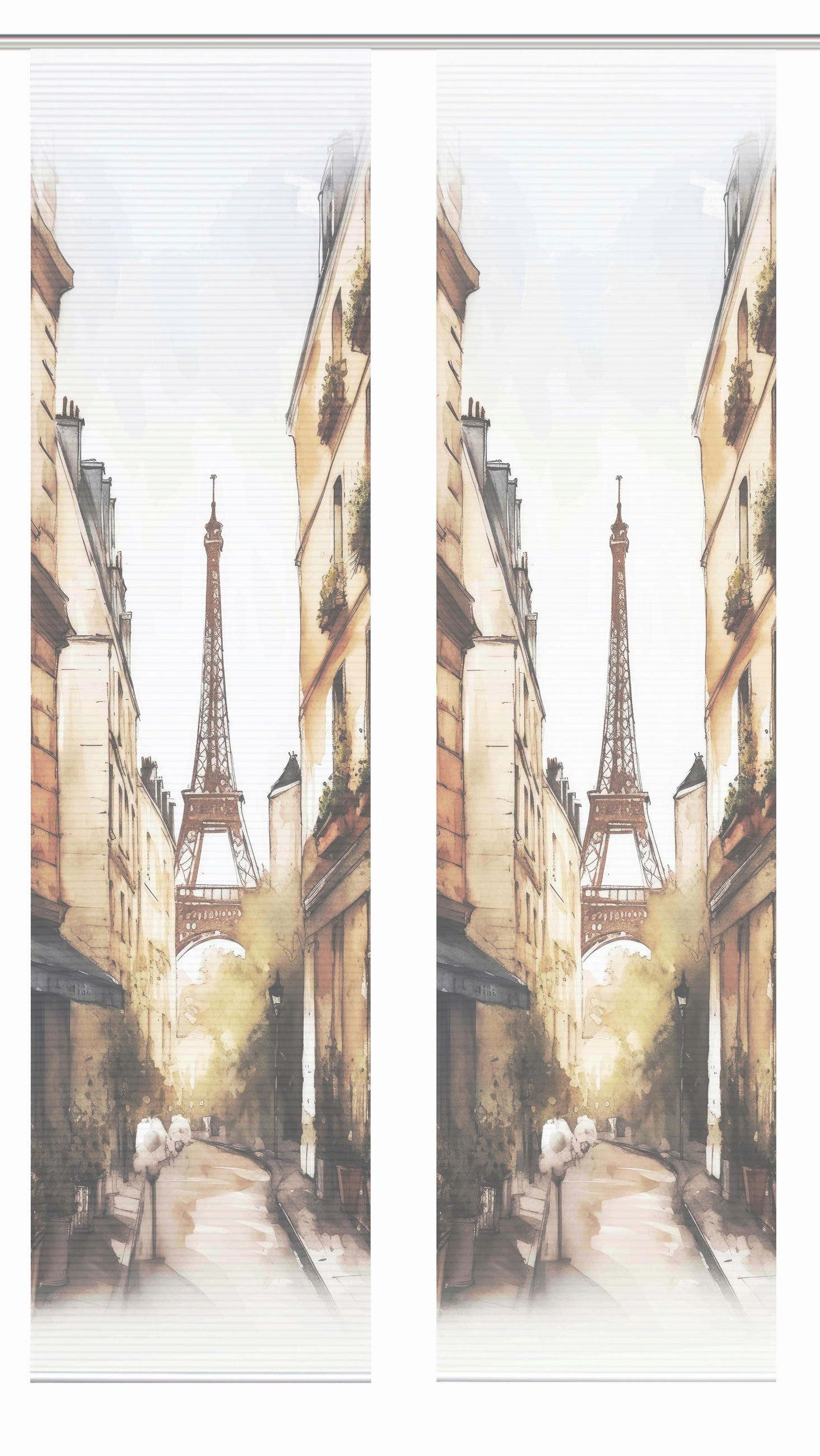 FLÄCHENVORHANG  2 Stück  blickdicht  60/245 cm   - Naturfarben/Weiß, LIFESTYLE, Textil (60/245cm)