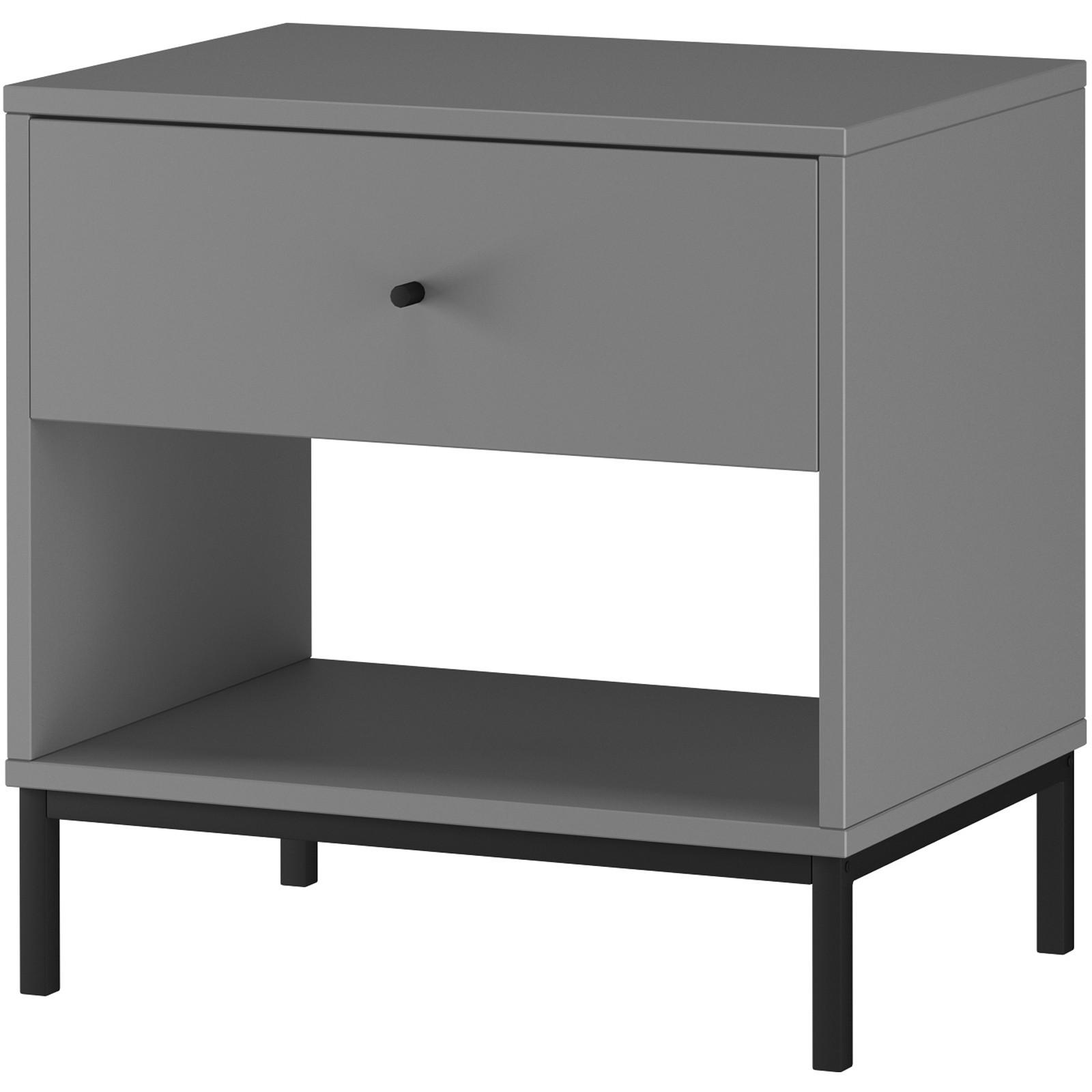 NACHTTISCH 50/50/35 cm  in Grau  - Schwarz/Grau, Design, Holzwerkstoff/Metall (50/50/35cm) - MID.YOU