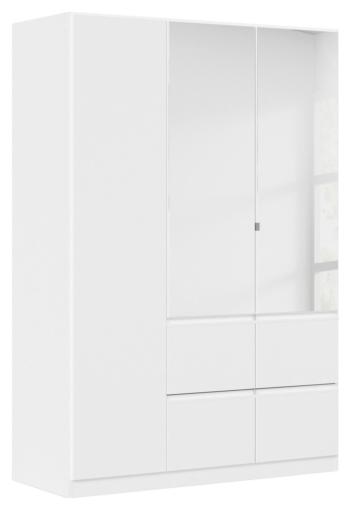 KLEIDERSCHRANK in Weiss  - Weiss, Trend, Glas/Holzwerkstoff (136/197/54cm) - Xora