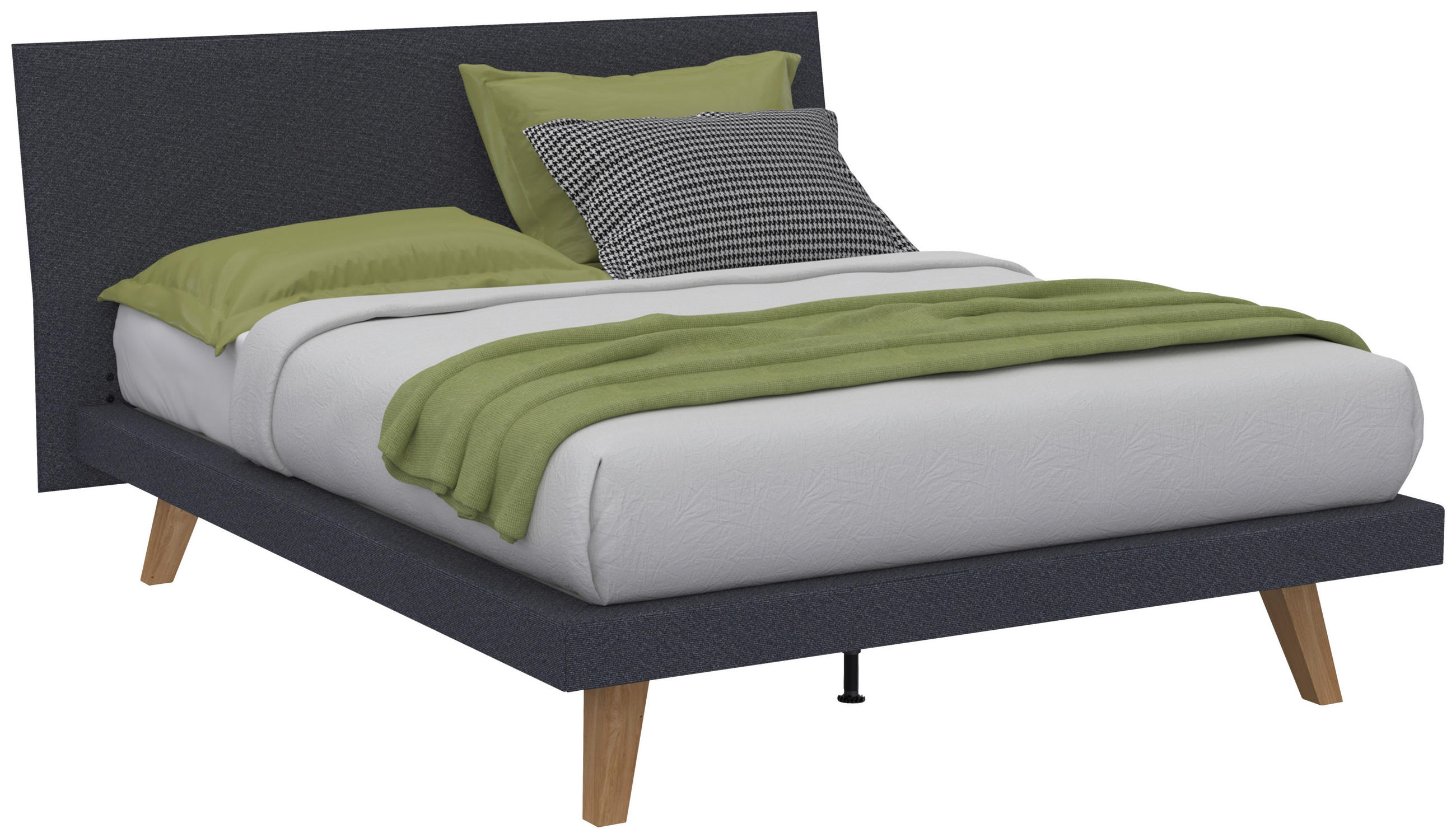 POLSTERBETT Anthrazit, Platinfarben, Wildeiche 140/200 cm  - Platinfarben/Wildeiche, MODERN, Holz/Textil (140/200cm) - Livetastic