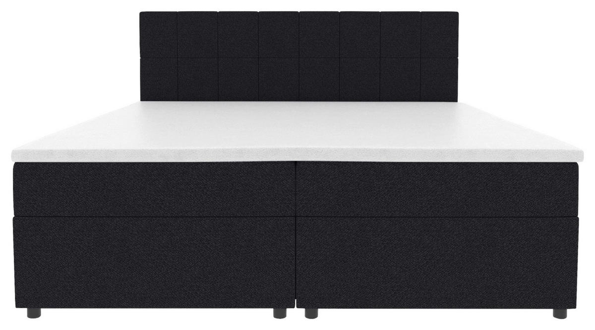 BOXBETT 140/200 cm,  in Schwarz, Topper, Matratzen, Bettschubladen, H3 = fest  - Schwarz, KONVENTIONELL, Kunststoff/Textil (140/200cm) - Boxxx