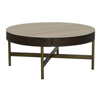 SOFFBORD i trä, metall, sten, keramik 90/90/40 cm  - bronsfärgad/sandfärgad, Design, metall/trä (90/90/40cm) - Best Price