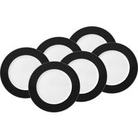 DESSERTTELLERSET VARIO 6-teilig  - Schwarz/Weiß, Basics, Keramik (20cm) - Van Well