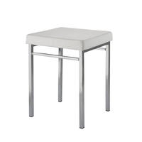 BADHOCKER - Chromfarben/Weiß, Basics, Textil/Metall (36/47/34cm)