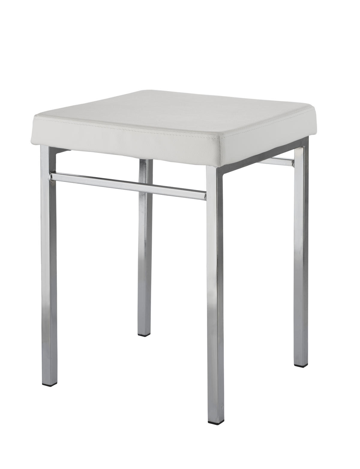 BADHOCKER - Chromfarben/Weiß, Basics, Textil/Metall (36/47/34cm)