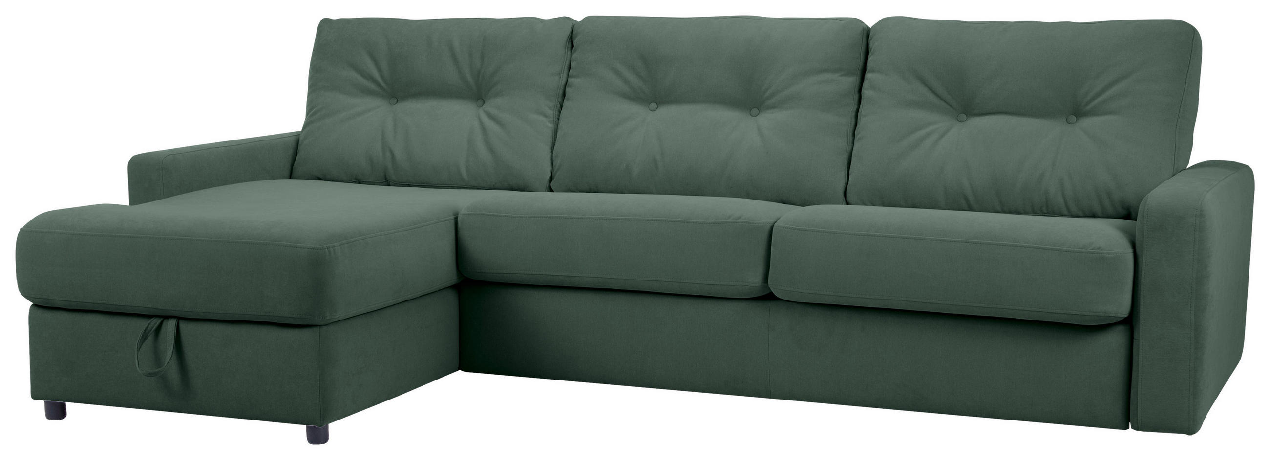 ECKSOFA Dunkelgrün Webstoff  - Dunkelgrün/Schwarz, KONVENTIONELL, Kunststoff/Textil (160/270cm) - Carryhome