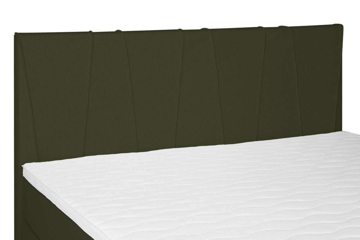 BOXSPRING-ÁGY 160/200 cm  sötétzöld  - fekete/sötétzöld, Modern, textil (160/200cm) - MID.YOU