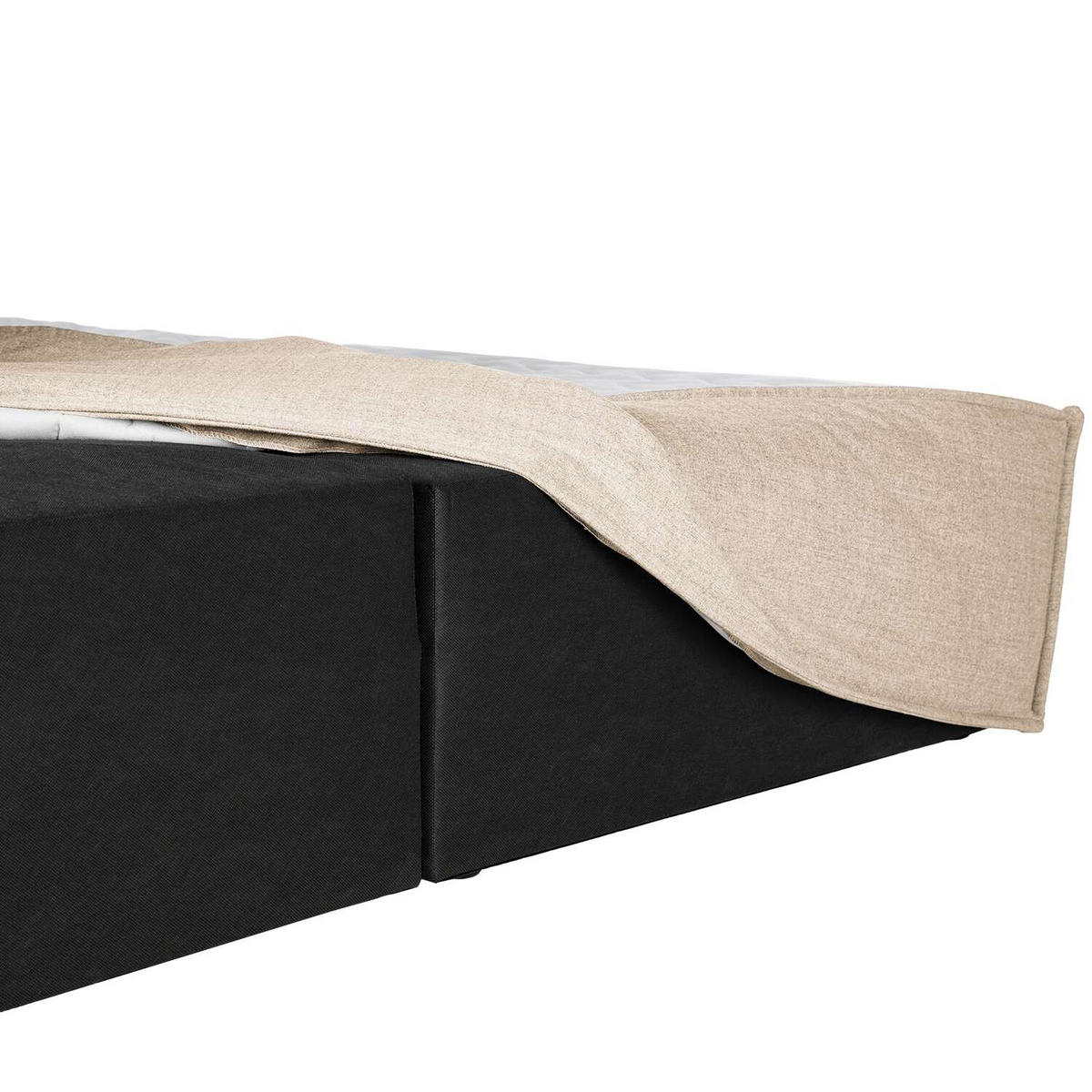 BOXSPRINGBETT 140/200 cm  in Beige  - Beige/Schwarz, Design, Textil (140/200cm) - home24