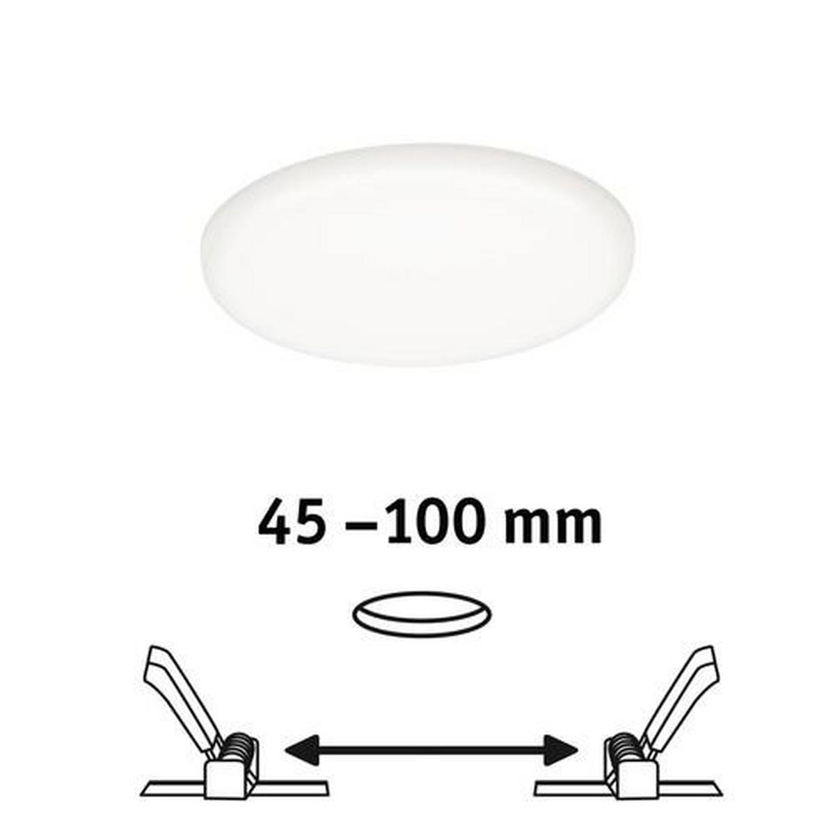 LED-BADEZIMMER-EINBAULEUCHTE 12,5 cm  - Weiß, LIFESTYLE, Kunststoff (12,5cm) - Paulmann