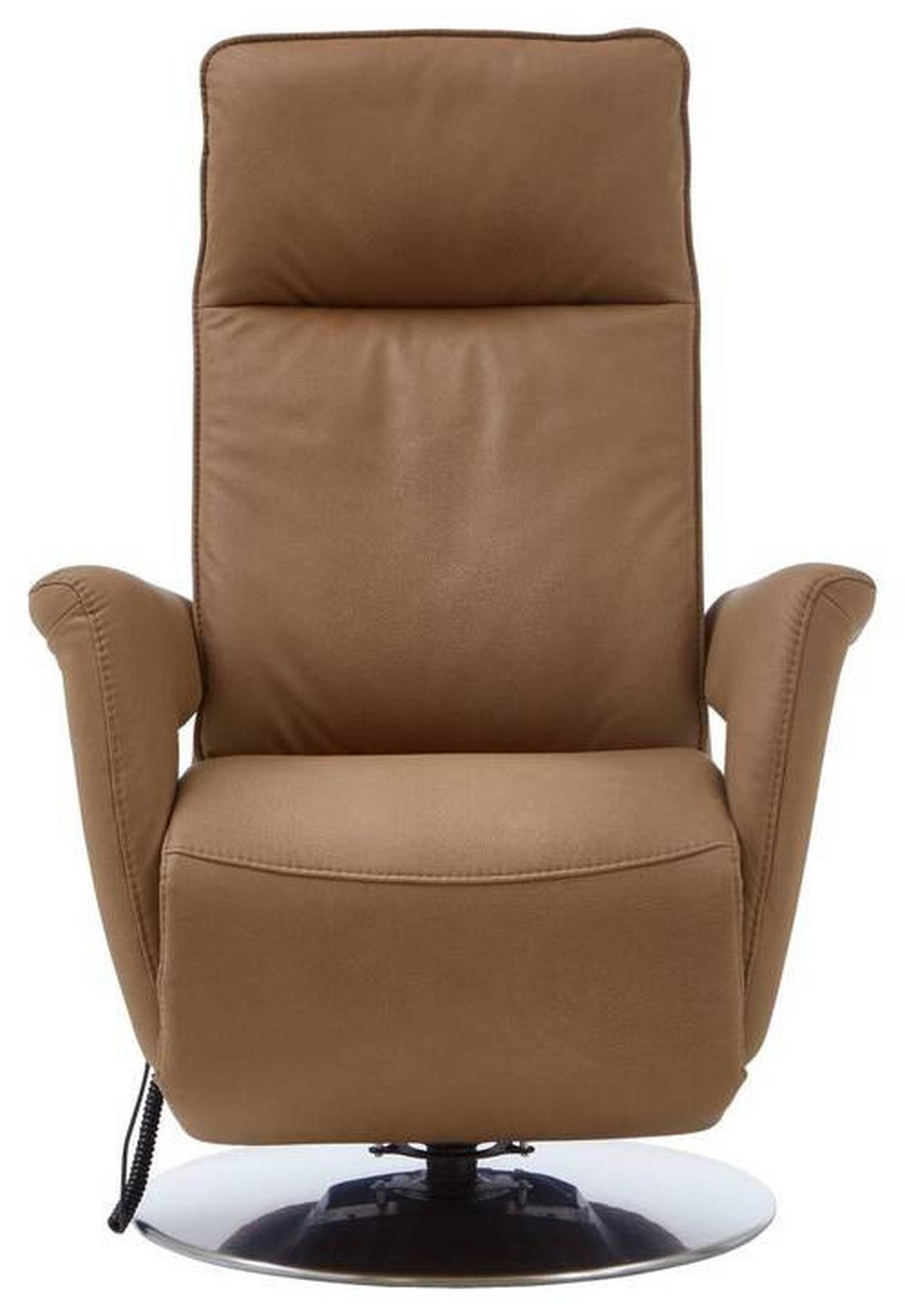 RELAXSESSEL Mikrofaser Aufstehhilfe    - Chromfarben/Braun, Design, Textil/Metall (83/110/87-172cm) - Valdera