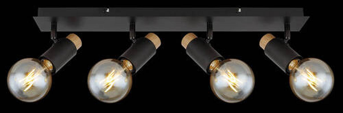 REFLEKTOR  Matti   65,5/8/14,5 cm          - črna/temno rjava, Design, kovina/les (65,5/8/14,5cm) - Globo