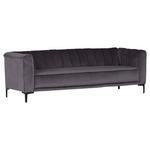 SOFA in Samt Dunkelgrau  - Dunkelgrau/Schwarz, Trend, Textil (180/76/87cm) - Ambia Home