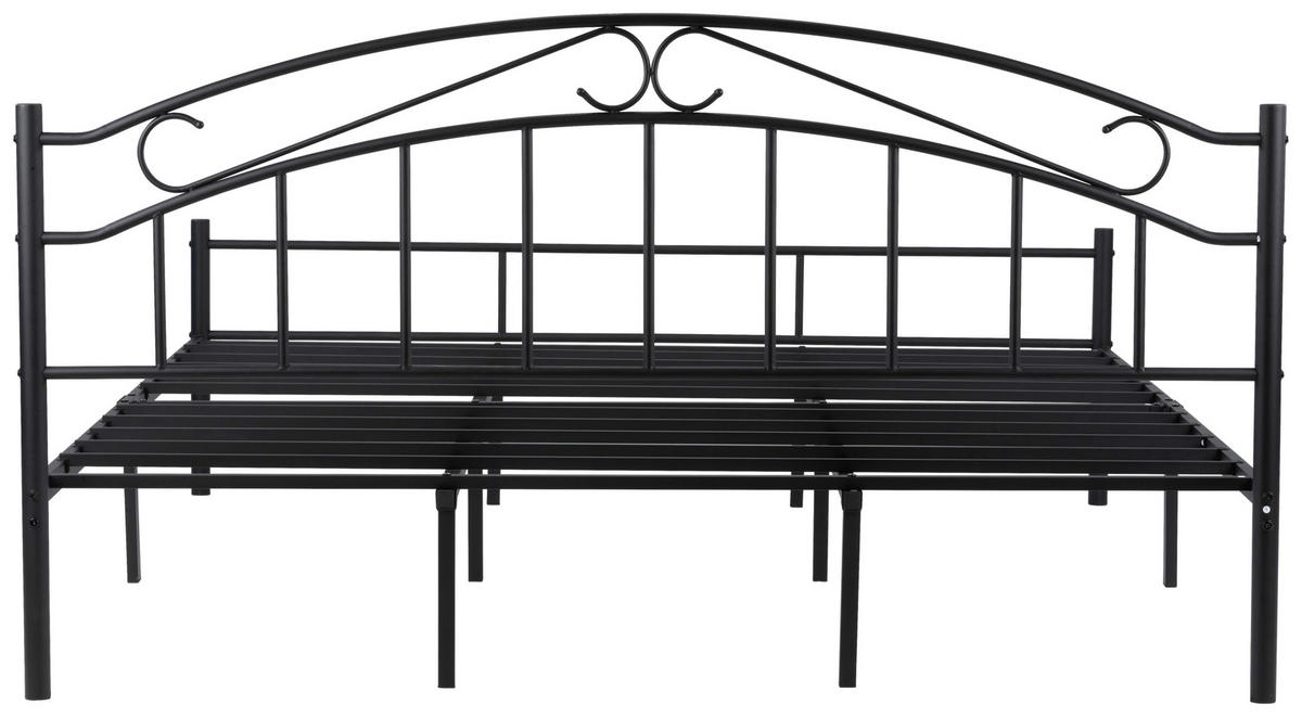 METALLBETT 180/200 cm,  in Schwarz  - Schwarz, Basics, Metall (180/200cm) - Boxxx