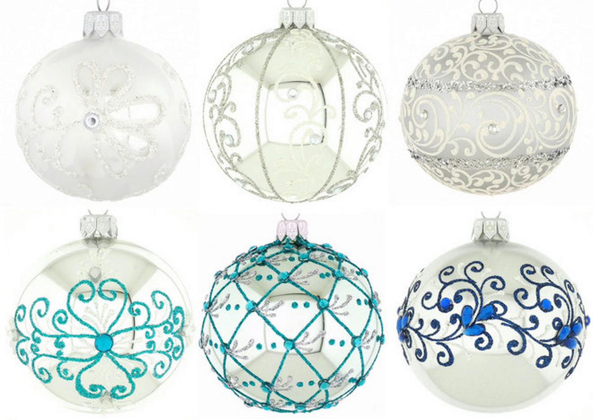 KARÁCSONYFAGÖMB - ezüstszínű, Lifestyle, Üveg/fém (8cm) - X-Mas