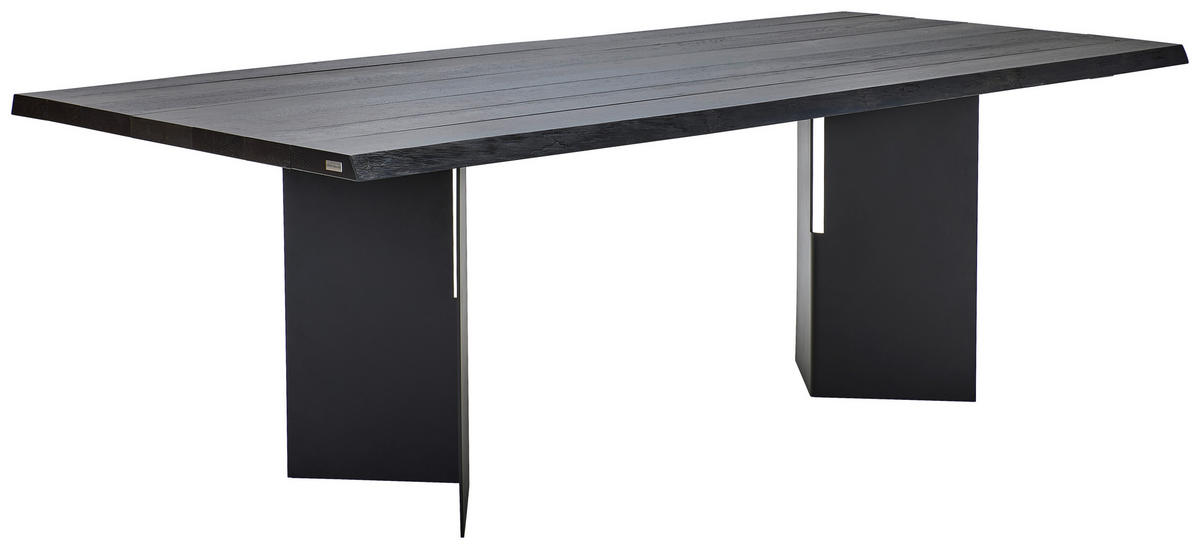 ESSTISCH in Holz 220/100/75 cm  - Schwarz, ROMANTIK / LANDHAUS, Holz/Metall (220/100/75cm) - Linea Natura