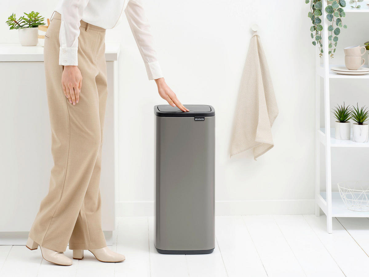 KANTA SA PAPUČICOM  30 l   - antracit/platinasta, Dizajnerski, metal/plastika (28/65/30,5cm) - Brabantia