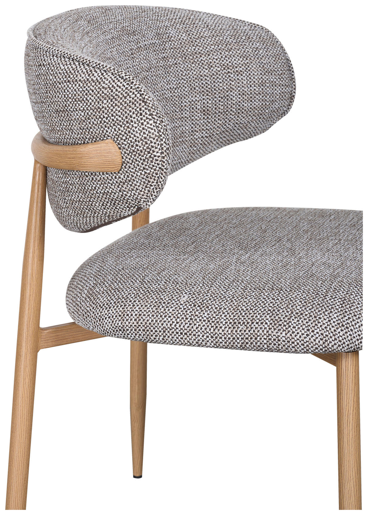 STUHL   Webstoff  Braun, Eichefarben  - Eichefarben/Braun, Design, Textil/Metall (54/80/59cm) - Novel