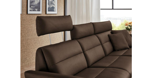 ECKSOFA in Echtleder Braun  300/157 cm  - Schwarz/Braun, Design, Leder/Metall (300/157cm) - Dieter Knoll