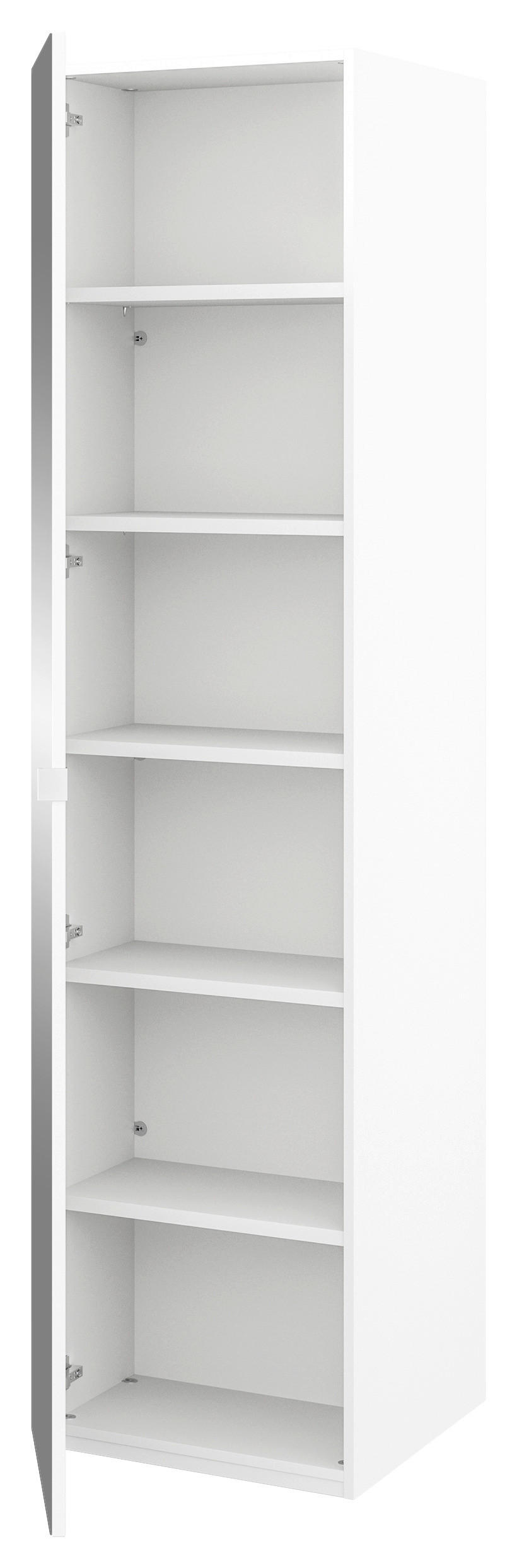 KLEIDERSCHRANK 1-türig Weiß  - Edelstahlfarben/Weiß, Design, Glas/Holzwerkstoff (51,3/213,6/59,3cm) - Cantus