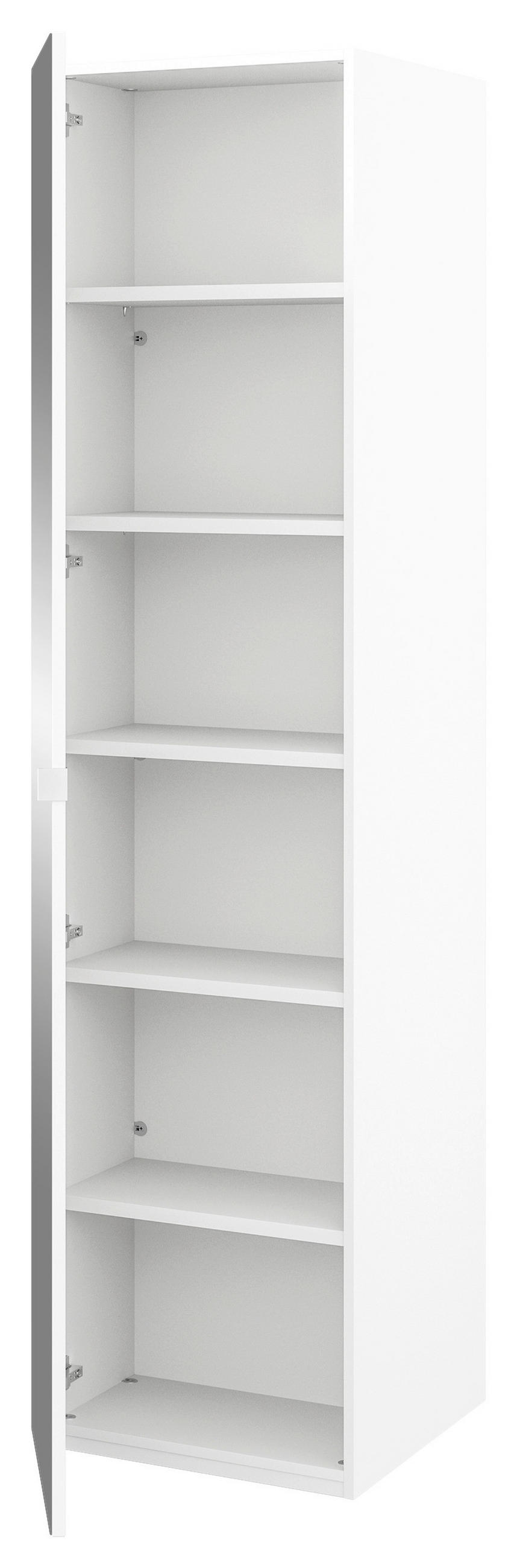 KLEIDERSCHRANK in Weiss  - Weiss/Edelstahlfarben, Design, Glas/Holzwerkstoff (51,3/213,6/59,3cm) - Cantus