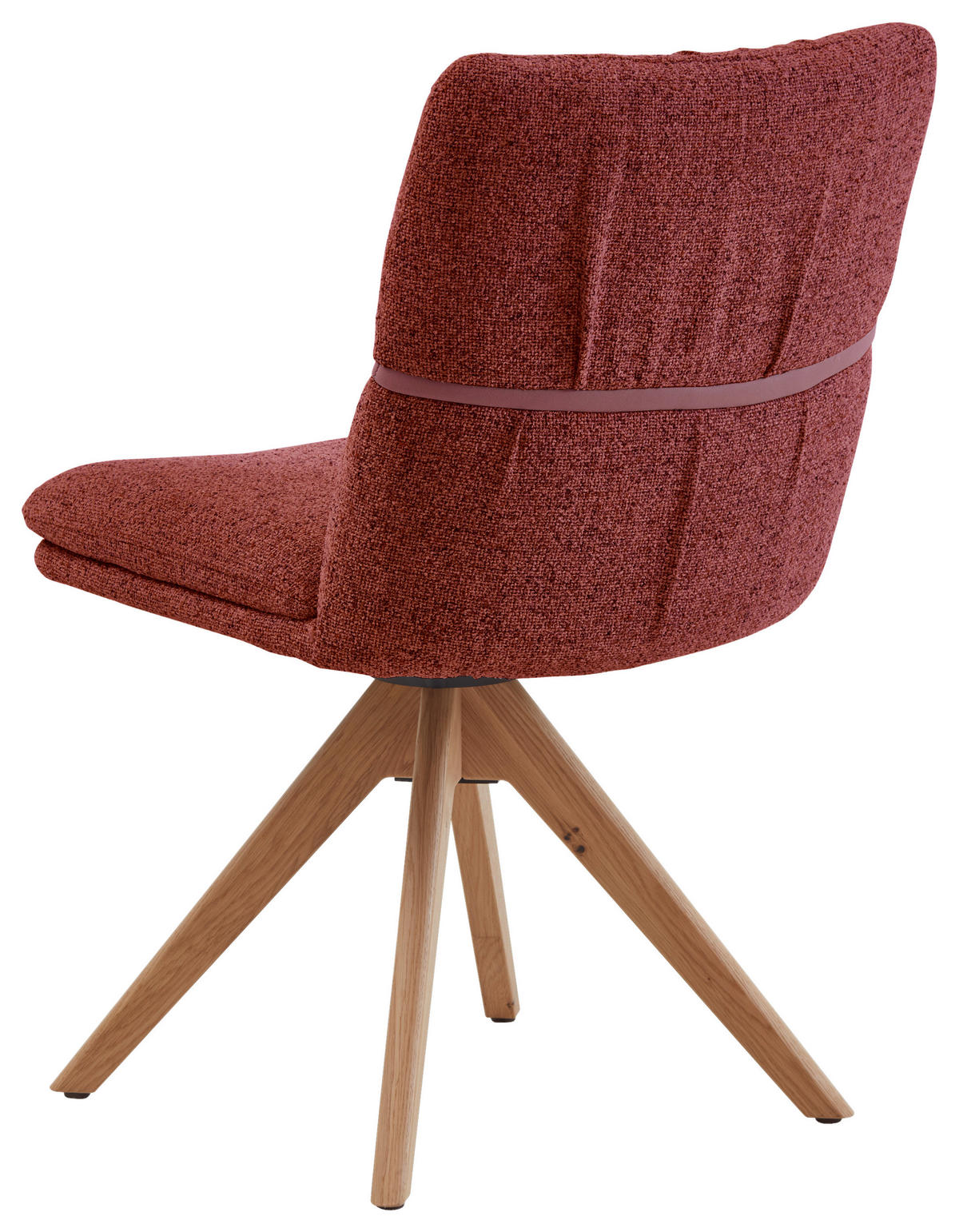 STUHL  Typenauswahl, Sitzfläche 360° drehbar, Gestellauswahl, automatische Rückholfunktion Mikrofaser  Dunkelrot  - Eichefarben/Dunkelrot, Design, Holz/Textil (49/86/63cm) - Valdera