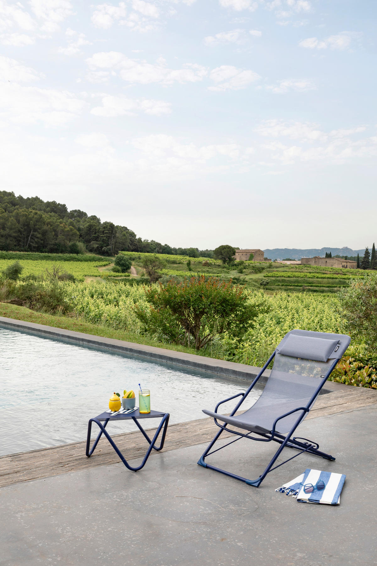 STRANDSTUHL Stahl Blau  - Blau, Basics, Kunststoff/Metall (60/91/83cm) - Lafuma Mobilier