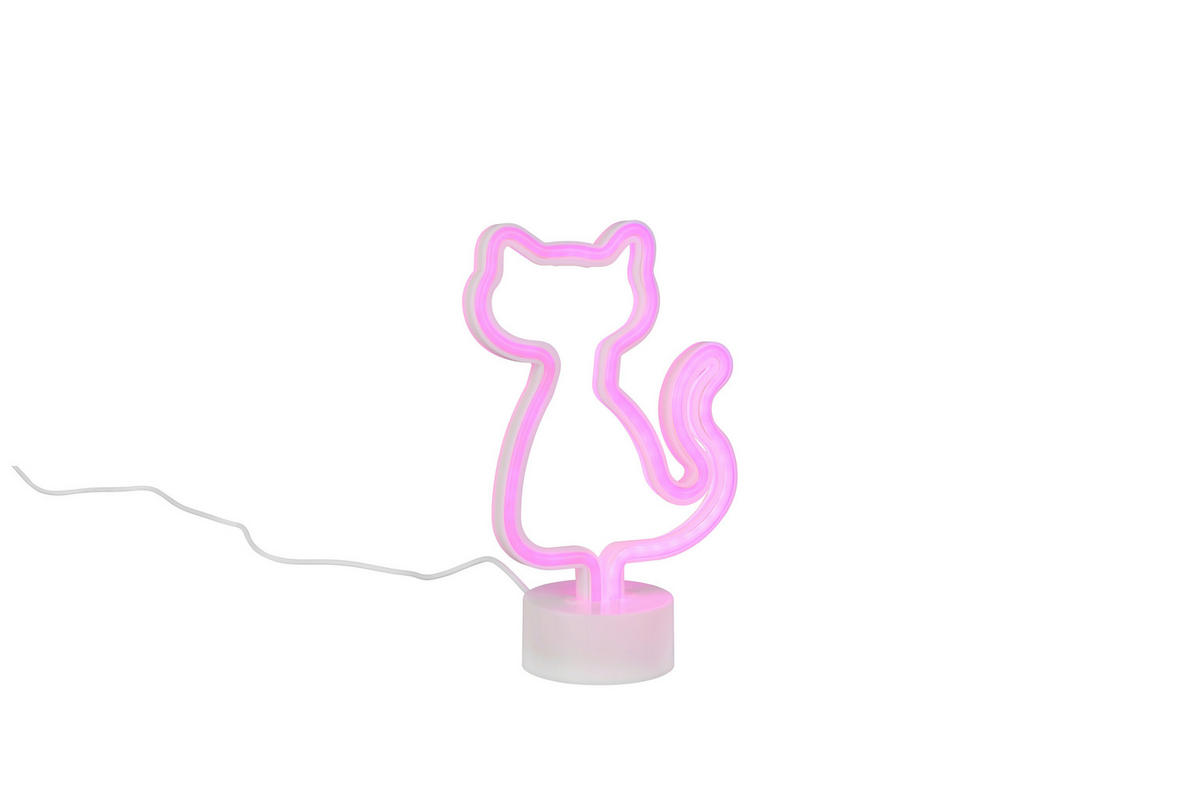 LED-TISCHLEUCHTE Cat 16/25/8,5 cm  - Weiß, LIFESTYLE, Kunststoff (16/25/8,5cm)