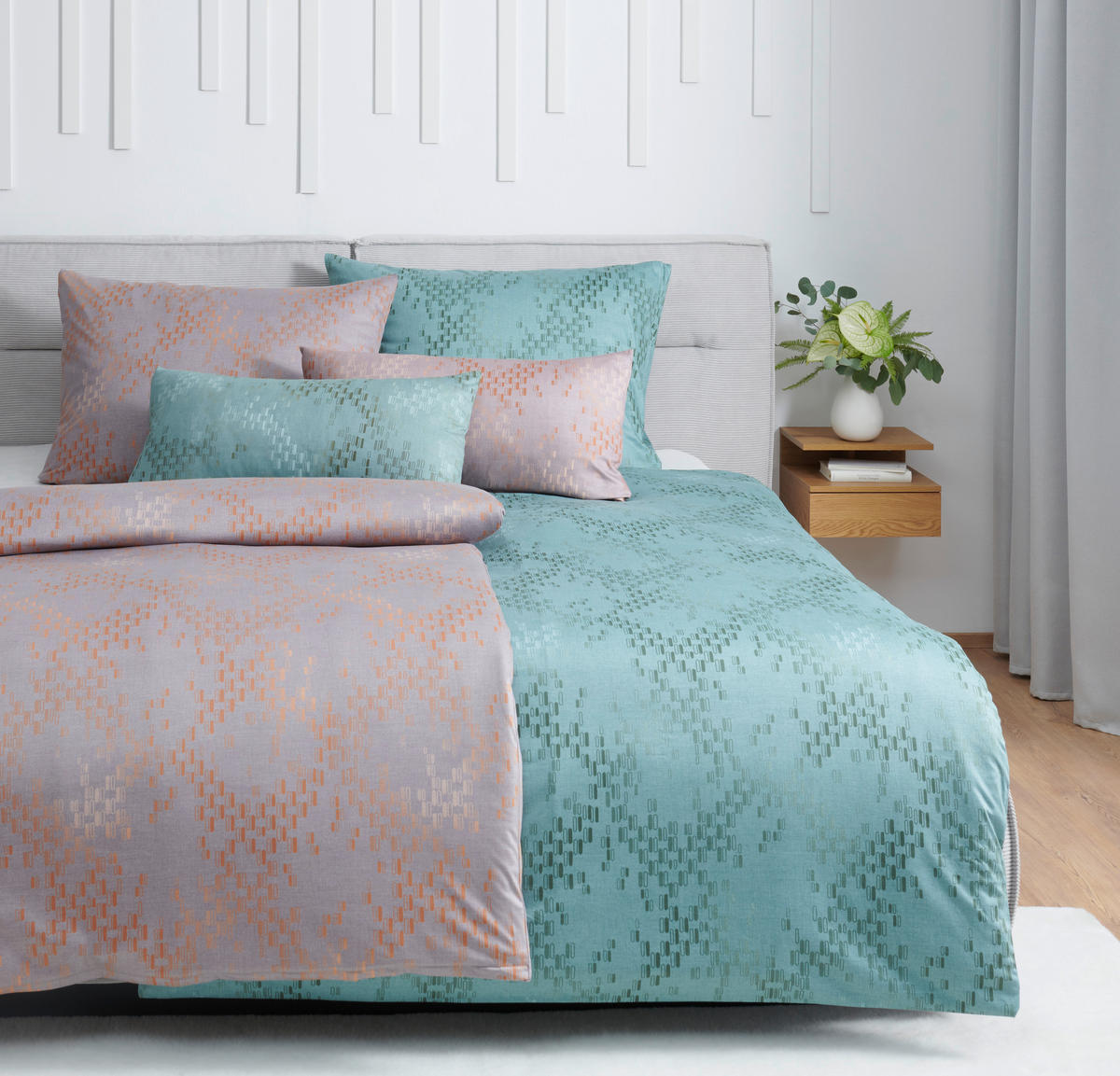 BETTWÄSCHE Atelier Makosatin 140/200 cm  - Rosa, KONVENTIONELL, Textil (140/200cm) - Estella
