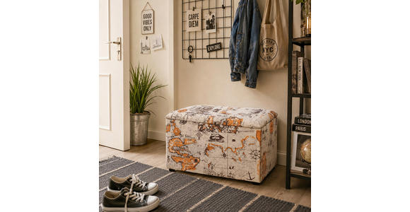 TRUHENBANK in Textil, Holzwerkstoff 65/42/40 cm  - Multicolor, Basics, Holzwerkstoff/Textil (65/42/40cm) - Carryhome