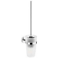 WC-BÜRSTENGARNITUR - Chromfarben/Weiß, Basics, Glas/Kunststoff (9,4/44,5/13,6cm) - Tesa
