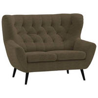 2-SITZER-SOFA in Mikrofaser Olivgrün  - Schwarz/Olivgrün, Design, Holz/Textil (137/101/95cm) - Stylife