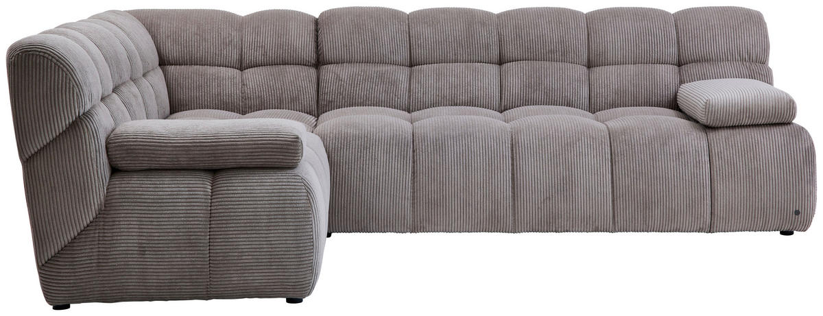 ECKSOFA Braun Cord Rücken echt  - Schwarz/Braun, KONVENTIONELL, Kunststoff/Textil (195/265cm) - Tom Tailor