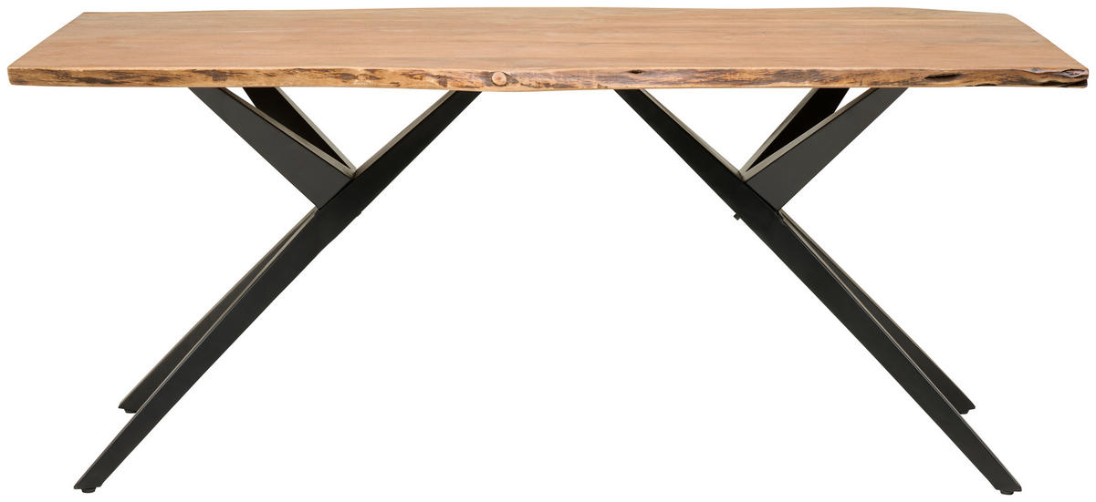 JEDÁLENSKÝ STÔL, akácia, čierna, farba vlašského orecha, 180/90/76 cm - čierna/farba vlašského orecha, Modern, kov/drevo (180/90/76cm) - P & B