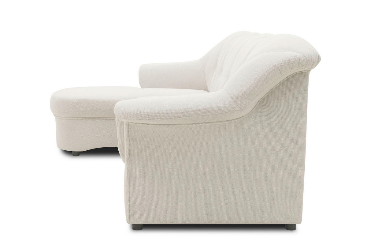 ECKSOFA FLORES FK Creme Mikrofaser  - Creme/Schwarz, KONVENTIONELL, Kunststoff/Textil (142/231cm) - MID.YOU