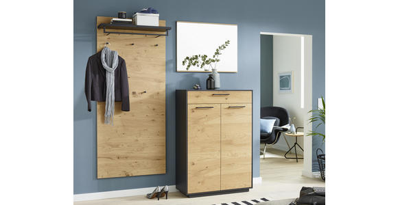 GARDEROBE 180/193/37 cm  - Eichefarben/Anthrazit, Design, Holz (180/193/37cm) - Dieter Knoll