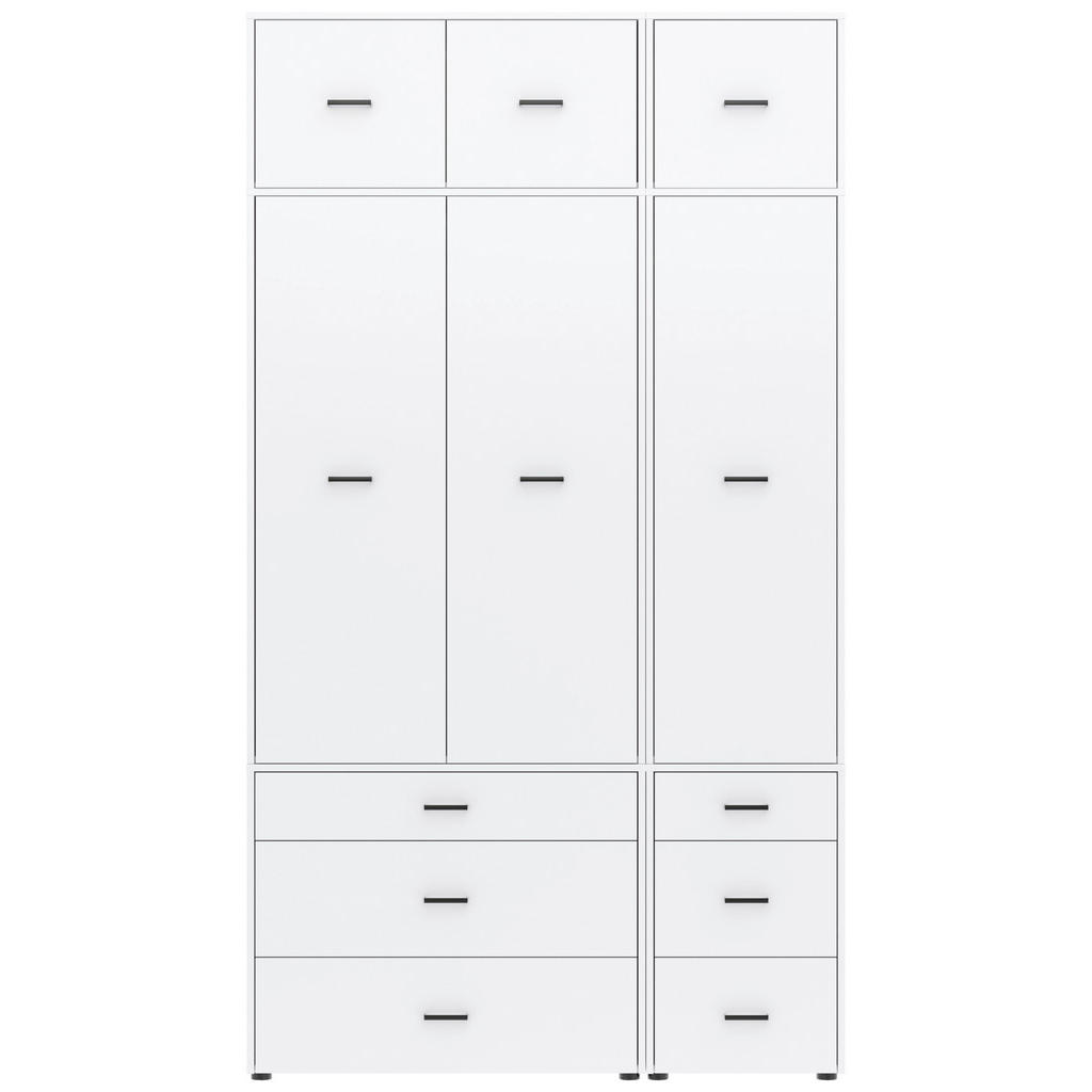 Drehtürenschrank Mit Schubladen 135 Cm Kivo, Weiß