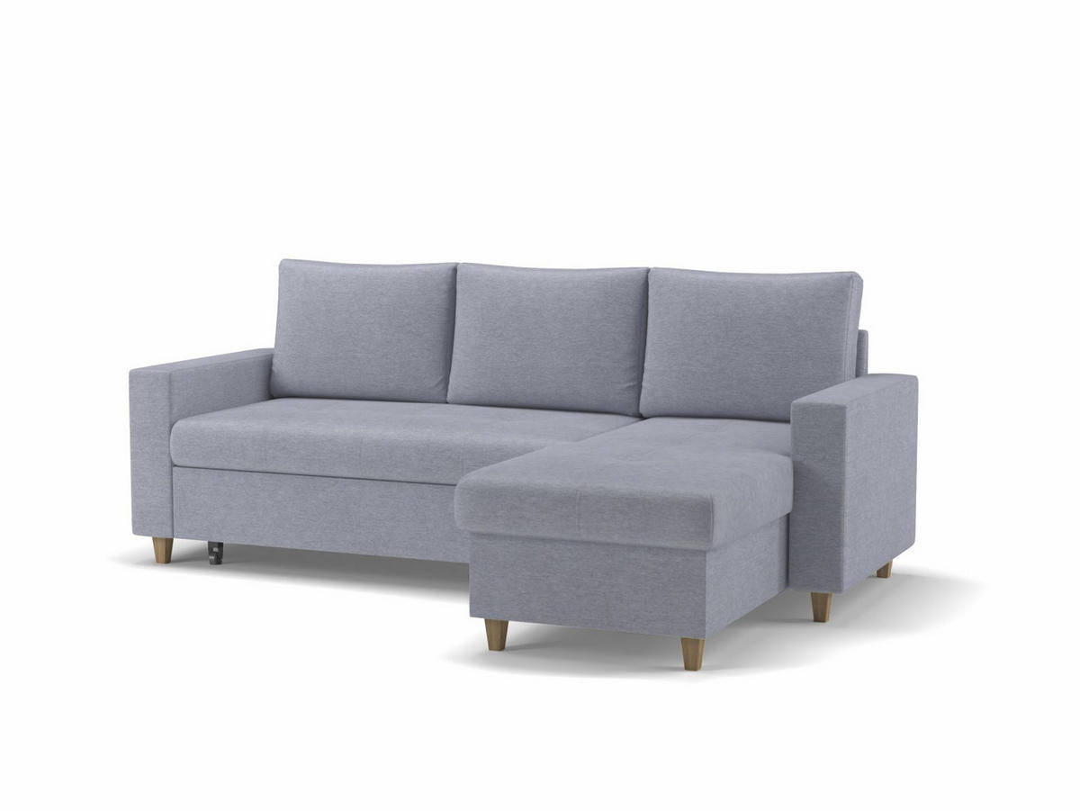 ECKSOFA MARCO Grau Chenille Rückenkissen  - Buchefarben/Grau, Design, Holz/Textil (227/96cm) - MID.YOU