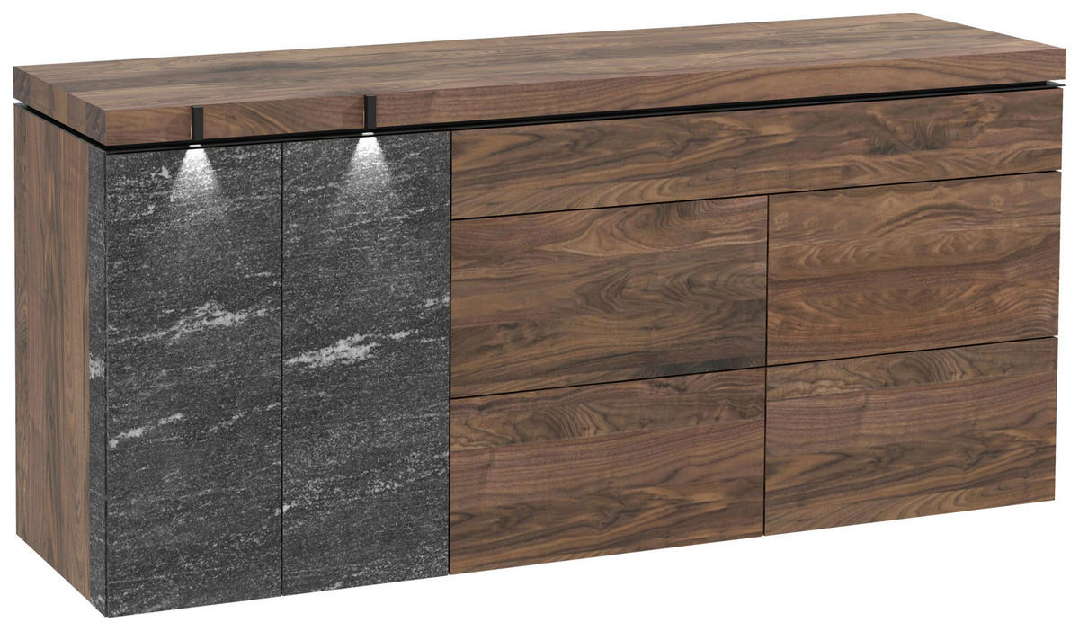 SIDEBOARD  192,2/89,4/52,1 cm 1 Schublade(n)  - Eichefarben/Graphitfarben, Design, Holz/Stein (192,2/89,4/52,1cm) - Voglauer