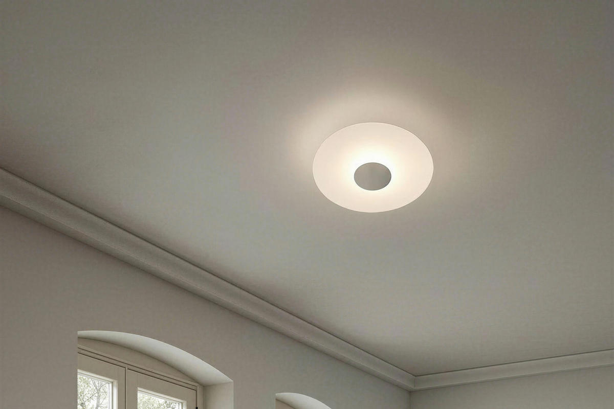 LED-DECKENLEUCHTE Chio  Smart 44/6,5 cm   - Alufarben/Weiß, Basics, Metall (44/6,5cm) - BOPP