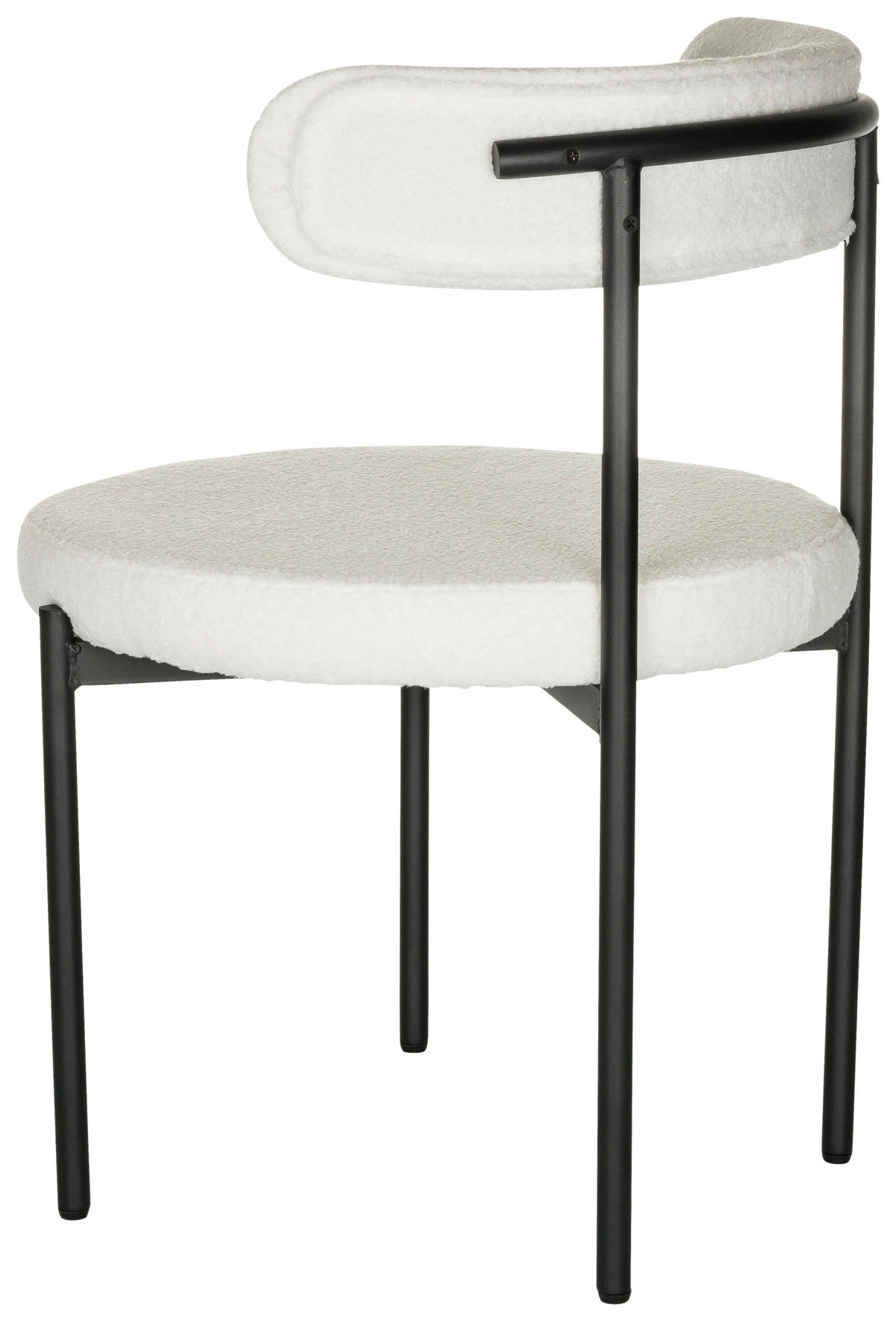 STOL bouclé  - vit/svart, Basics, metall/textil (55/78/56cm) - MID.YOU