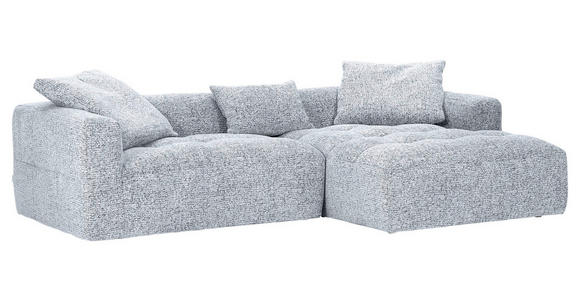 ECKSOFA Schwarz, Weiß Chenille  inkl. Zierkissen, Rückenkissen, Rücken echt  - Schwarz/Weiß, KONVENTIONELL, Kunststoff/Textil (276/170cm) - Carryhome