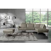 ECKSOFA in Echtleder Grau  - Chromfarben/Grau, Design, Leder/Metall (273/250cm) - Livetastic